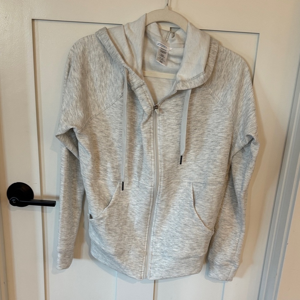 Jockey Light Gray Zip-Up Hoodie